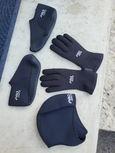 Brand new Pro Mate set of gloves,  hat and shoes. Water sports, View more