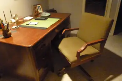 Solid Wood Desk (heavy) & swivel Desk Chair, View more