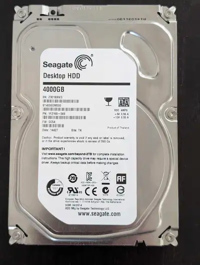 Seagate 4TB desktop hard drives, qty 2, View more
