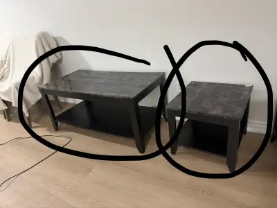 Faux Marble Coffee and End Table Set, View more