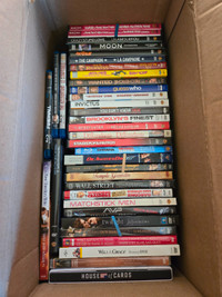 Box of DVDs and Blu-Rays
