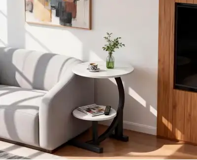 C Shaped Side Table, Very New & Never Used, View more