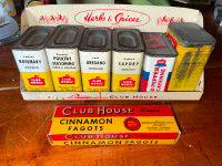 Vintage Club House Spice Rack and Spices