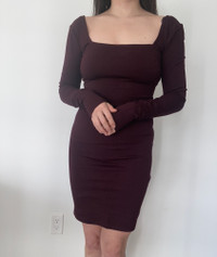 [NEW] Maroon Long-Sleeve Dress