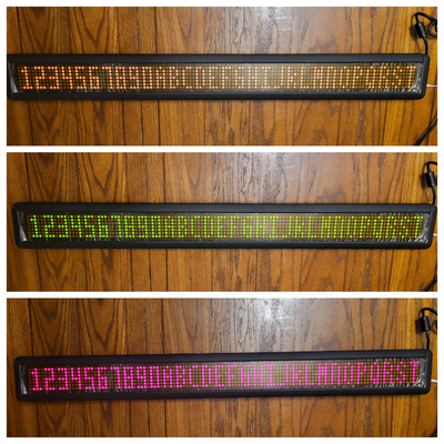 Programmable LED sign (For indoor use ONLY) Single line tri color led sign ( Amber, Red and Green),...