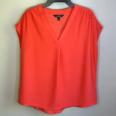 Banana Republic Coral Elegant V-Neck Sleeveless Blouse Size M, View more