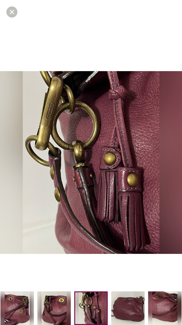 Coach Burgundy Leather Handbag in Other in Kitchener / Waterloo - Image 4