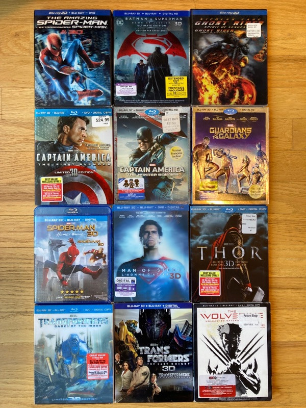 new 3D Blurays Batman V Superman Captain America 1 2 Thor Marvel in CDs, DVDs & Blu-ray in La Ronge