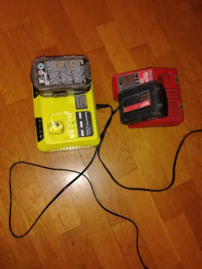 Ryobi Dual Port Charger and Milwaukee M18 Charger, View more