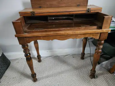 Vintage writing desk and chair, View more