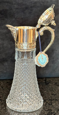 Vintage Mid Century Italian Silver Plated Crystal Claret Jug 