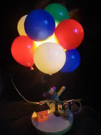 Vintage clown and balloons child lamp; lampe clown et ballons