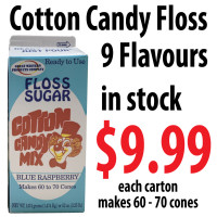 Cotton Candy Sugar Floss Carton 9 Flavour's available