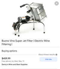 Buono Vino Super Jet Filter | Electric Wine Filter