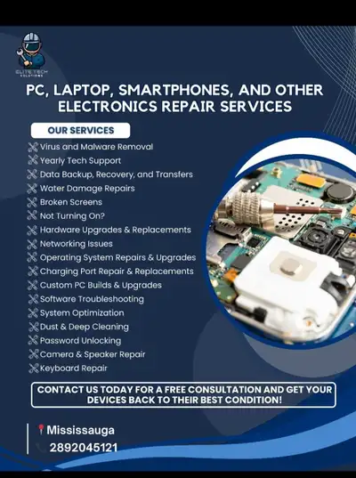 We offer a comprehensive range of services to keep your devices running like new: 1. Computer Repair...