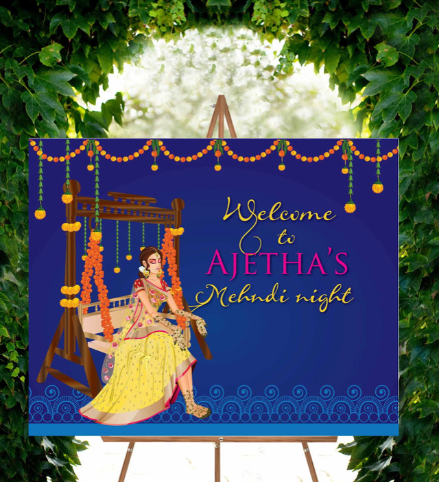 Wedding Welcome Sign! Mehndi , Dholki , Haldi , Holud, Sangeet in Arts & Collectibles in Mississauga / Peel Region - Image 4