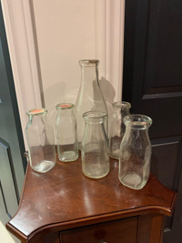 Vintage milk and creamer bottles