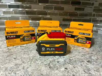 New Dewalt 9AH 60V/20V Flexvolt Lithium Ion Batteries, View more