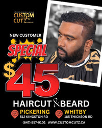 $45 Haircut and Beard in Pickering 