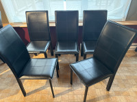 5 Leather dining chairs