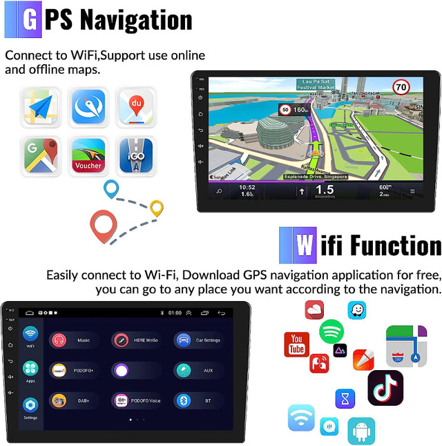2+32G Android 11 Car Stereo for Jeep Wrangler 2011-2014 Carplay in General Electronics in City of Toronto - Image 3