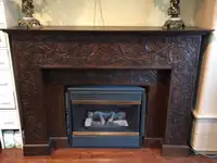 Beautiful carved fireplace mantel