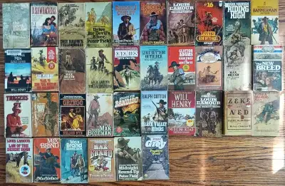 VINTAGE WESTERNS COWBOY PAPERBACK LOT OF 36, View more