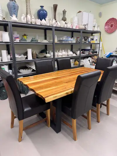 LIVE EDGE DINING TABLE & CHAIR SET, View more