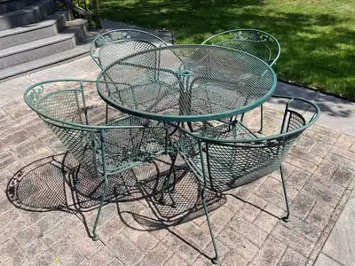 Steel Mesh Patio Table and 4 Chairs Set - 5 pieces, View more