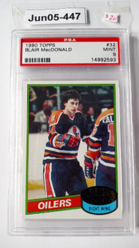 1980-81 Topps #32 Blair MacDonald Oilers PSA 9 Mint graded card