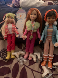 Lower price -set of three dolls (Barbie-sized)