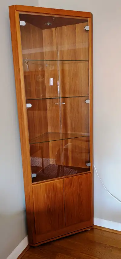 Teak Corner Curio/Display Cabinet, View more
