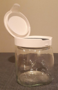 Glass storage jars with flip-top lids