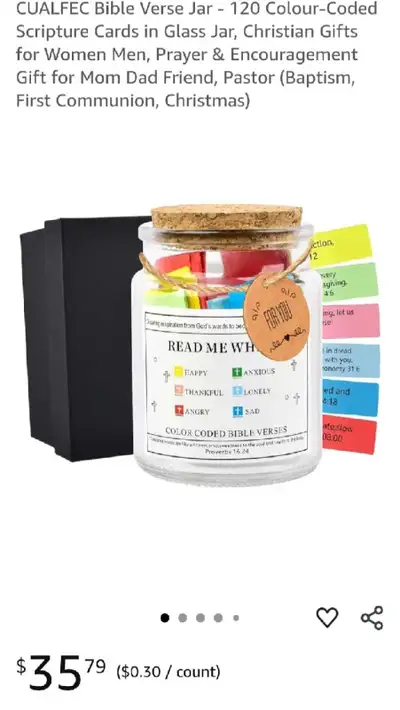 Bible Verse Jar - 120 Colour-Coded Scripture Cards, View more