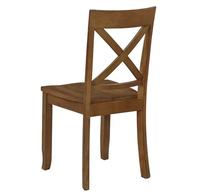 DUHOME Walnut Wood Country Farmhouse Cross Back Dining Chairs in Chairs & Recliners in Markham / York Region - Image 5