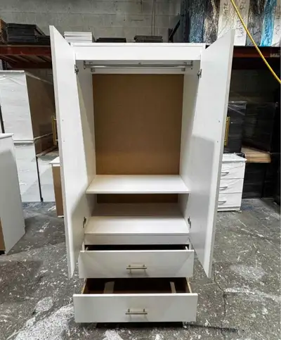 Modern White Wardrobe with Drawers, View more