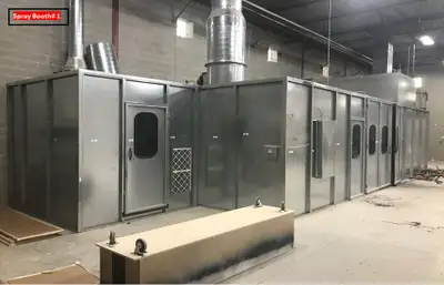 "QUICK CASH OUT AND A GREAT DEAL" Three Spray Booth and Air Makeup unit: 1- Spray booths for High Qu...