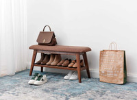 New Shoe Bench Rack Organizer Simple Style Wood Entryway Bench