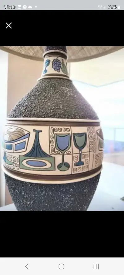 Beautiful MCM table Lamp ceramic Oakville midcentury Potter, View more