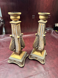 Classic Floor Candle Holders, 20" Height & 7.5" Base. Wood, Used