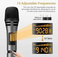 Wireless Microphone Systems, TONOR Dual UHF Cordless Karaoke Mic