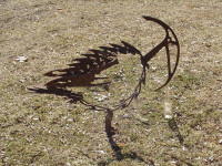 cast iron bird sculpture