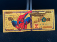 Marvel Gold 100 Dollars Banknote Collection Spiderman Venom Blac