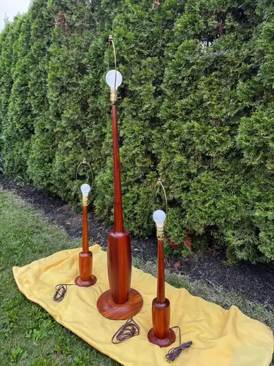 teak Mcm lamp set, View more