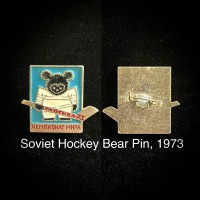 Soviet Hockey Bear Pin