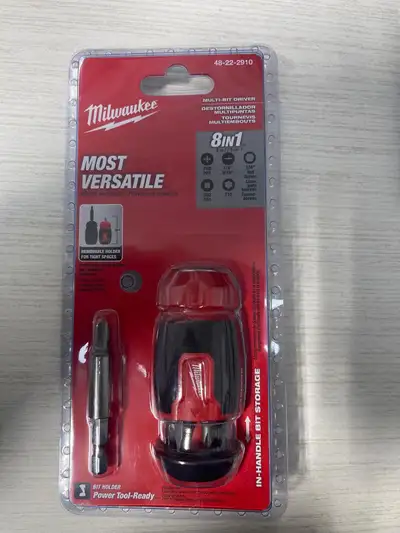 Milwaukee Tool 8-in-1 Compact Multi-Bit Screwdriver, View more
