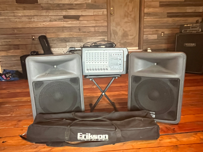 Peavey 1200 Watt XR 8600D Mixer with PR15 Speakers and stands, View more