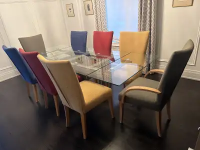 8 Wood Dining Room Chairs: 6 plus 2 Arm Chairs *** REDUCED PRICE, View more