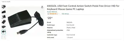 USB Foot Control Action Switch Pedal, View more