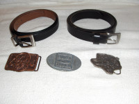 Men’s leather belts and belt buckle for sale